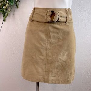 I. N. C. | Tan Suede Leather Mini Skirt w/belt